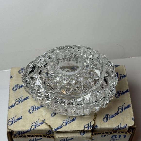 Other - Egg Shaped Cut Crystal Trinket Box w/ Lid‎ Vintage Not original box